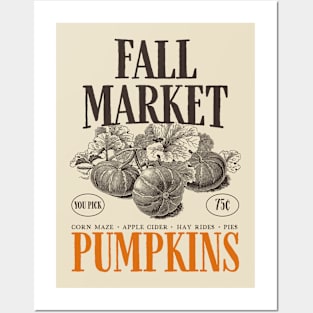 Fall Market Pumpkins Halloween Posters and Art